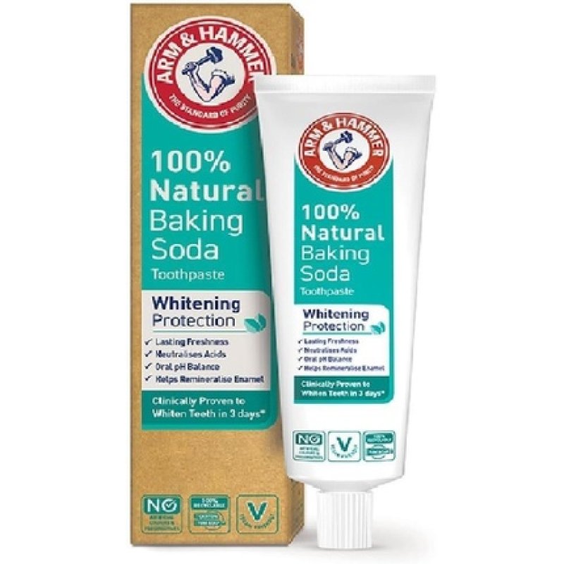 Arm & Hammer 100% Natural Baking Soda Whitening Protection Toothpaste 75ml