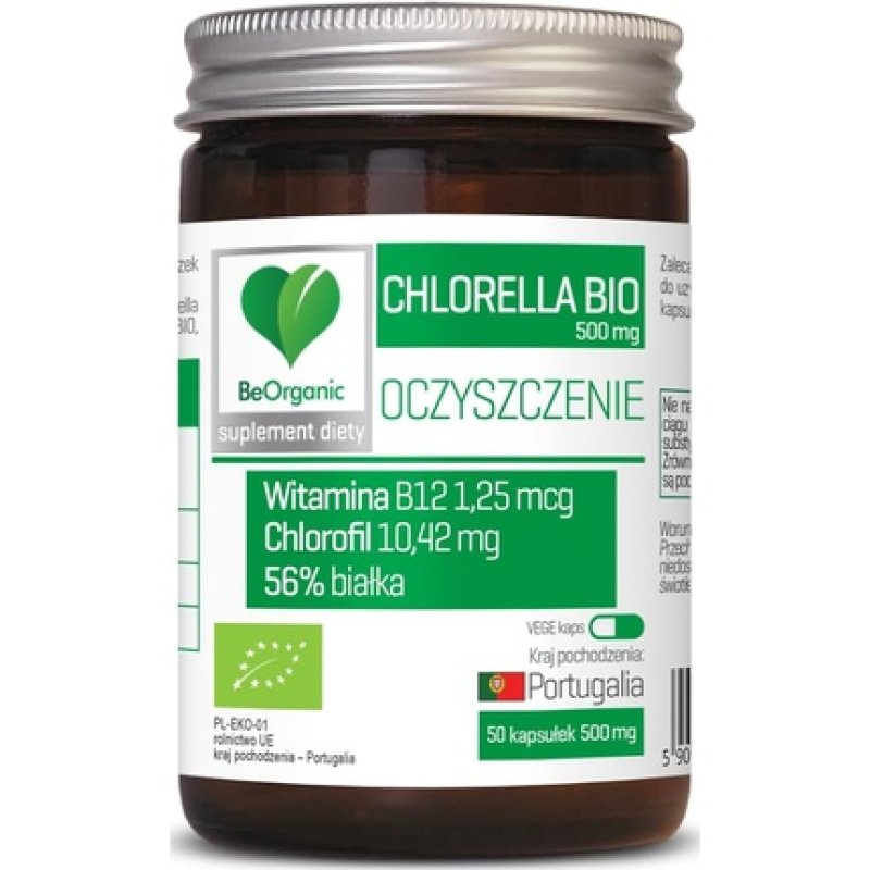Chlorella Organic 500mg Detox 50 Capsules Beorganic Medicaline