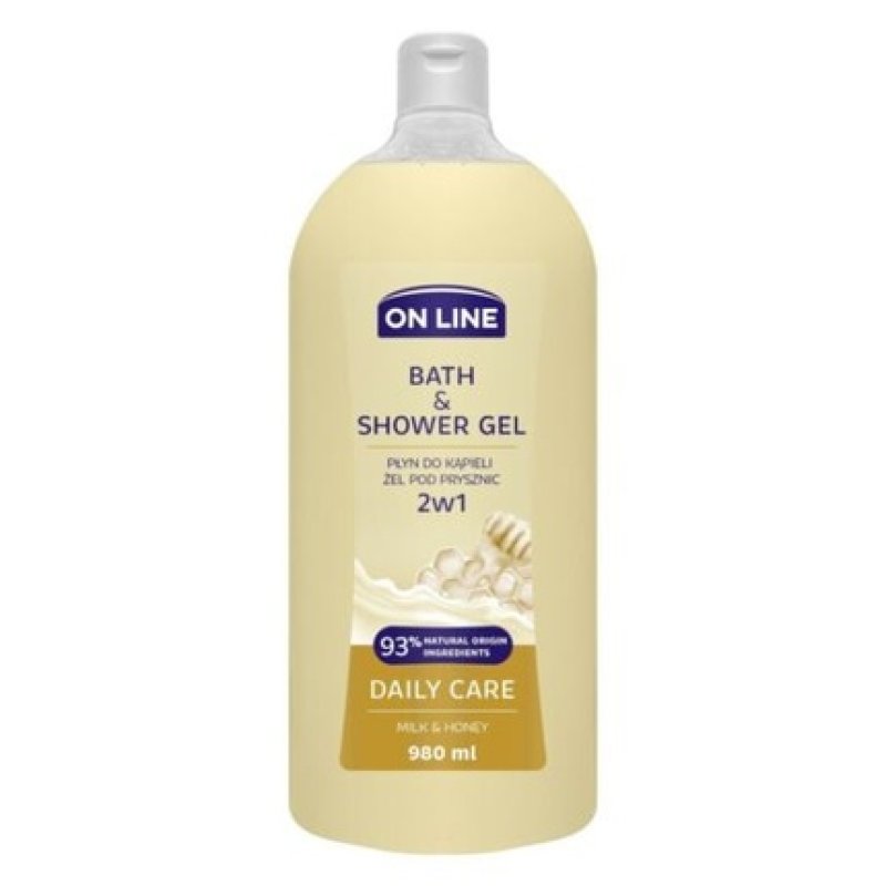 On Line 2-in-1 Bath Gel and Liquid Day Cream 980ml
