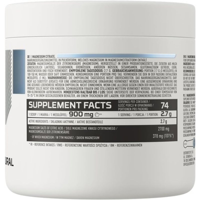 Ostrovit Magnesium Citrate 200g 74 Servings