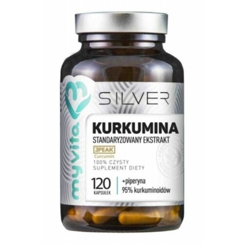 Curcumin 95% Piperine Standardized Extract 120 Capsules - Silver MyVita Poland