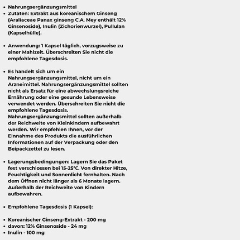 Formeds Bicaps Korean Ginseng 200mg Extract for Optimal Energy Levels