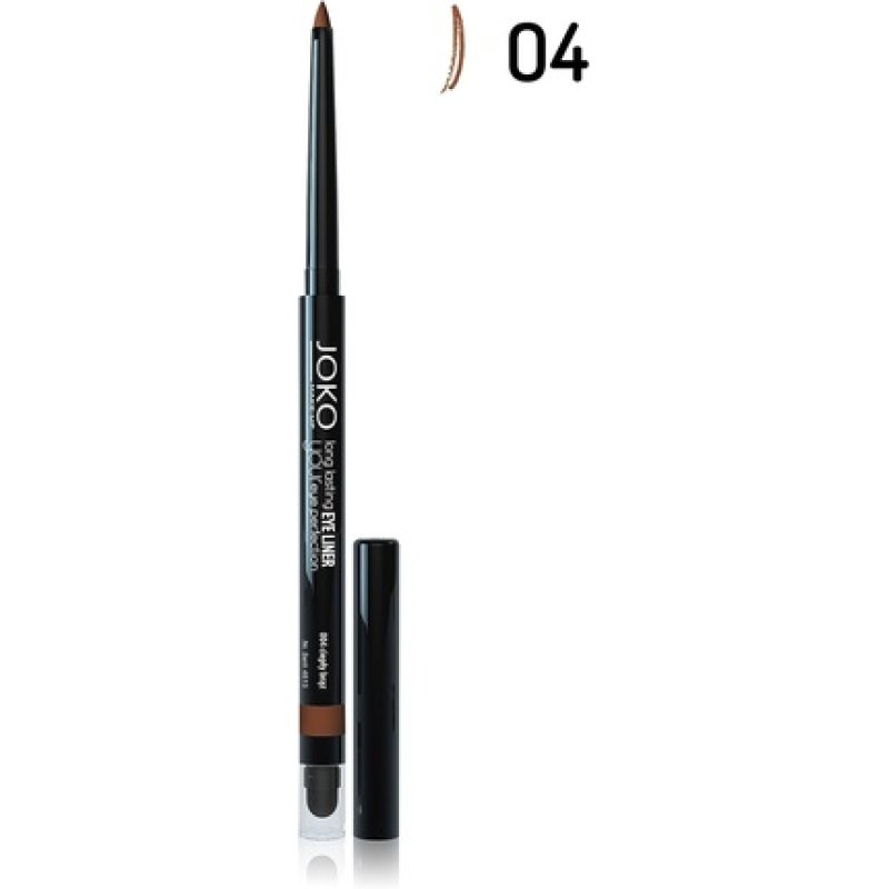 JOKO Long Lasting Eye Liner Automatic with Sharpener and Smudger 004 Brown