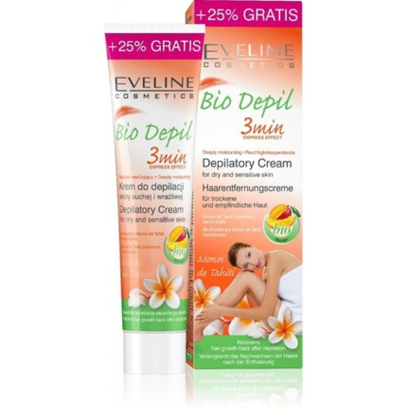 3-Minute Express Hair Removal Cream for Dry/Sensitive Skin Bio-Depil with Mango Extract, Karite Butter, Gardenia Flower