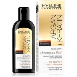 Eveline Cosmetics Argan Keratin Shampoo 8IN1 for Coloured, Highlighted and Damaged Hair 150ml