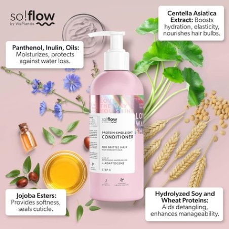 So!Flow Porosity Care Conditioner with Centella Asiatica Extract - Repairs Damage for Beautiful, Resilient Hair