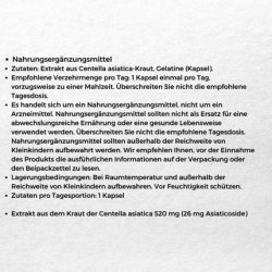 Gotu Kola 520mg - 60 Capsules - Supports Memory and Concentration