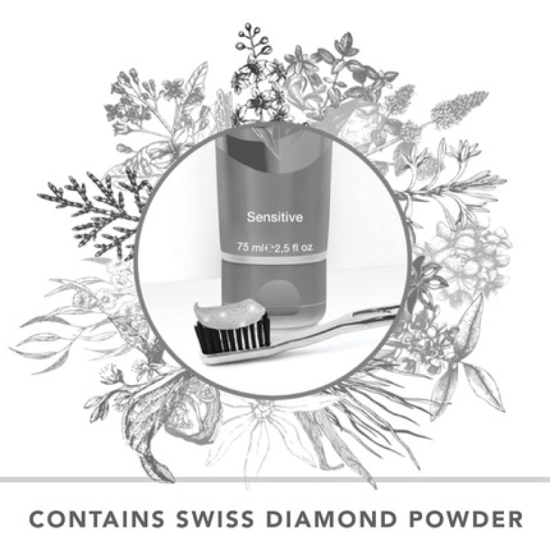 Dentissimo Premium Diamond Toothpaste for Sensitive Teeth with Swiss Diamond