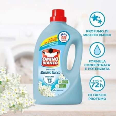 Omino Bianco Liquid Laundry Detergent 105 Washes Fresh Scent with White Musk Essence 1400ml