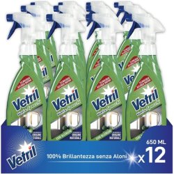 Vetril Natural Glass and Mirror Cleaner without Allergens with Ingredients of Natural Origin Quick Drying Technology