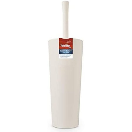 White Round Closed Toilet Brush & Handle