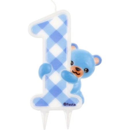 Godan Jumbo Candle Bear Blue 7x12cm