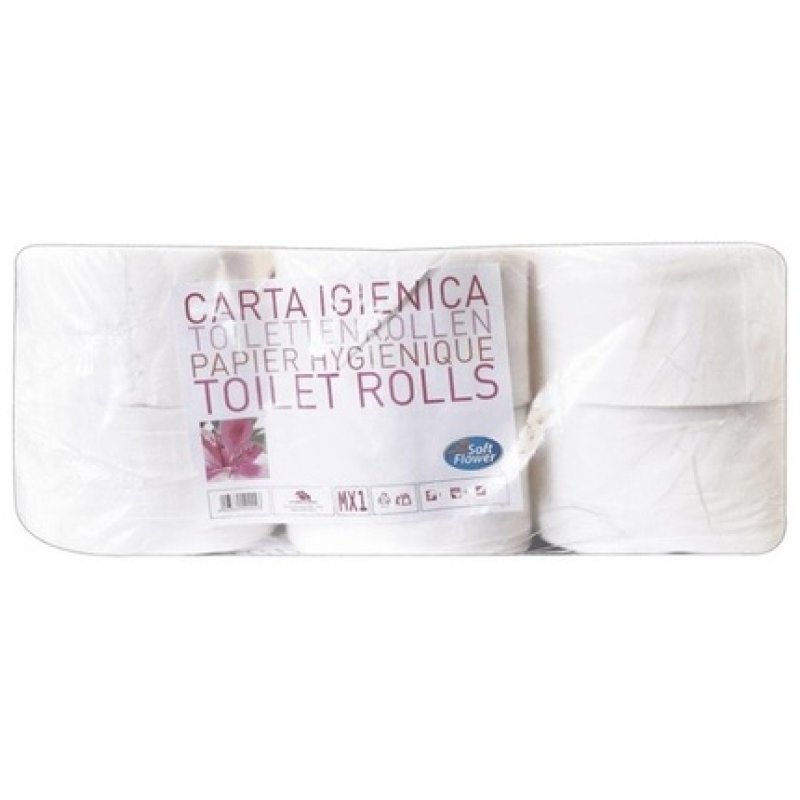 Mx1 Toilet Paper 12 Mini Jumbo Rolls 2-Ply