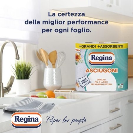 Regina Paper Kitchen Dryers 2-Ply Rolls 85 Tears per Roll - 100% FSC Certified Paper