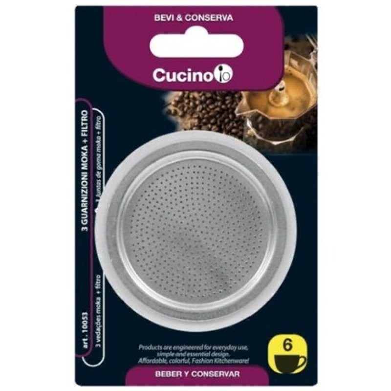 Moka Seals 6 Cup Gabbiano 10053