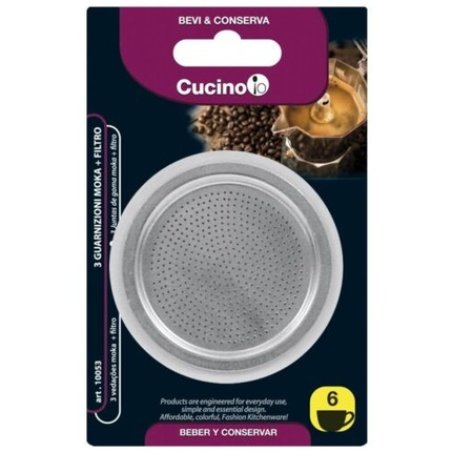 Moka Seals 6 Cup Gabbiano 10053