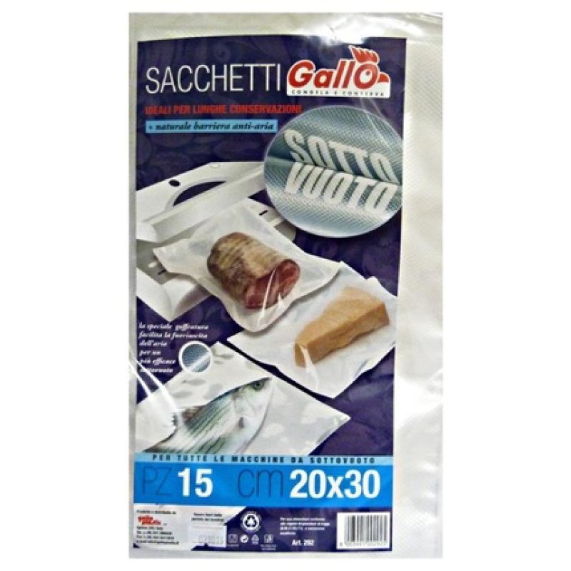 GALLO Vacuum Bags 20x30 - Pack of 15, Food Wrapping and Storage Bags