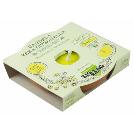 Citronella Candle in Coccio 17 cm Zig Zag