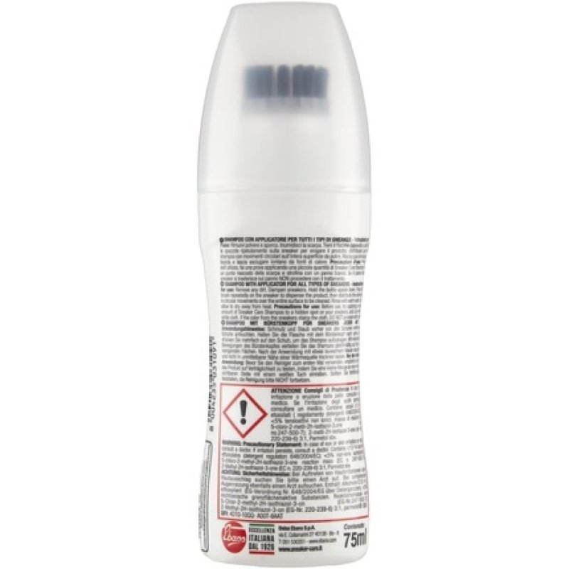 Sneaker Care Calzanetto Shoe Cleaner Scented Shampoo with Built-in Applicator 75ml Care Kit White