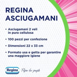 Regina Disposable Towels, Pack With 100 Service, Practical And Hygienic