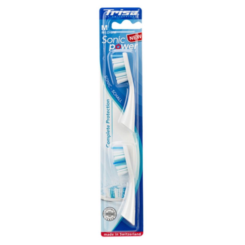 Trisa Complete Protection Replacement Toothbrush Heads Medium for Trisa Sonic