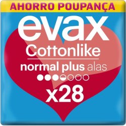 Evax Cottonlike Compress N/Plus Wings 28