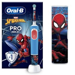Oral-B | Vitality PRO Kids Spiderman | Electric Toothbrush with Travel Case | Rechargeable | For children | Blue |