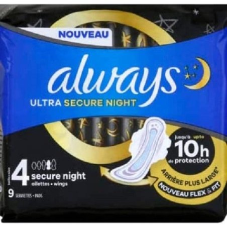 Always Ultra Secure Night 9 Sanitary Napkins Size 4
