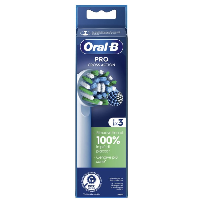 Oral-B Pro Cross Action Replacement Heads 3 White Heads