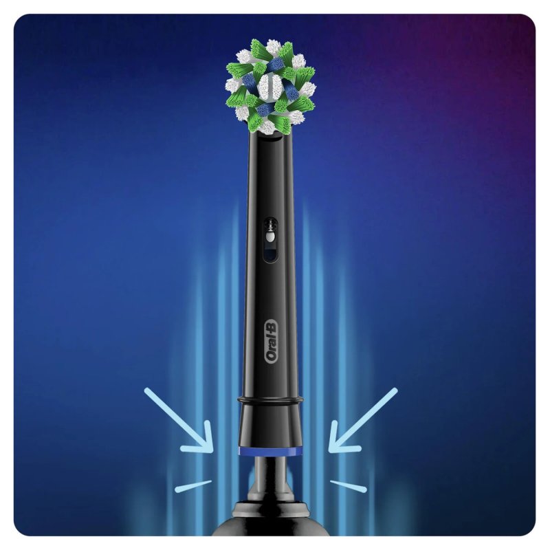 Oral-B Pro Cross Action Black Toothbrush Heads 1 Count Pack of 4 Units