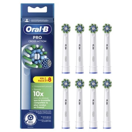 Oral-B Pro Cross Action Replacement Brush Heads for Electric Toothbrushes - Pack of 8