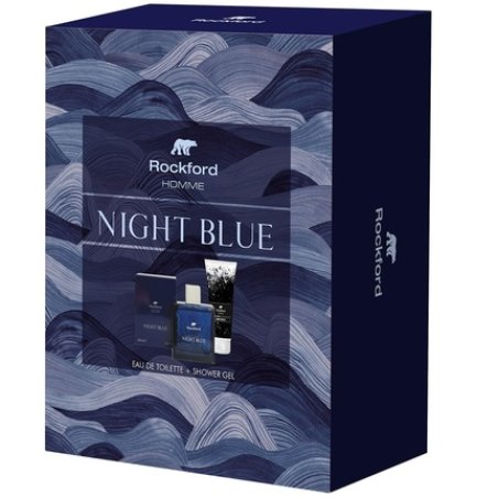 Rockford Night Blue Men's Fragrance and Shower Gel Gift Set with Fresh Notes of Mandarin, Bergamot, Lemon, Mastic,