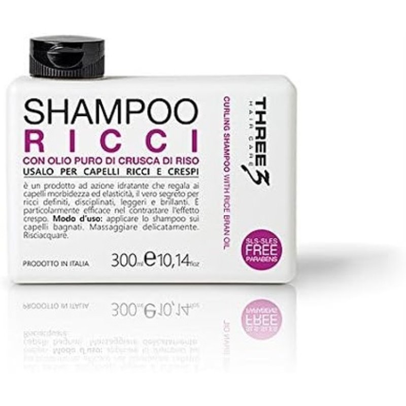 Faipa Three Shampoo Ricci Curling with Pure Rice Bran Oil Without SLS-SLES Parabens 300ml