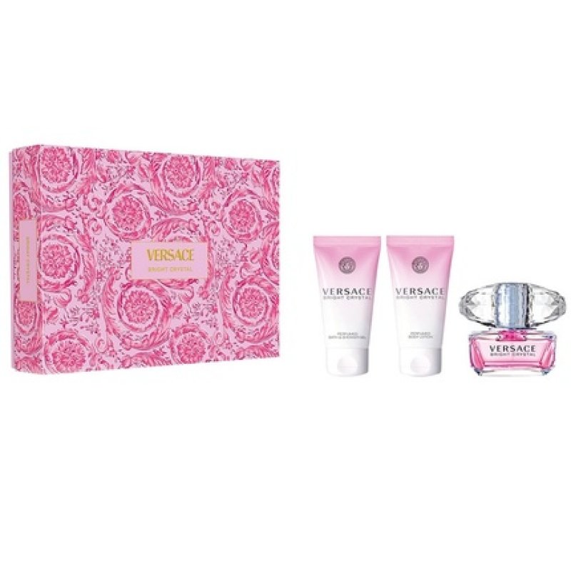 Versace Bright Crystal Gift Set - Eau De Toilette Spray 50ml, Shower Gel 50ml, Body Lotion 50ml