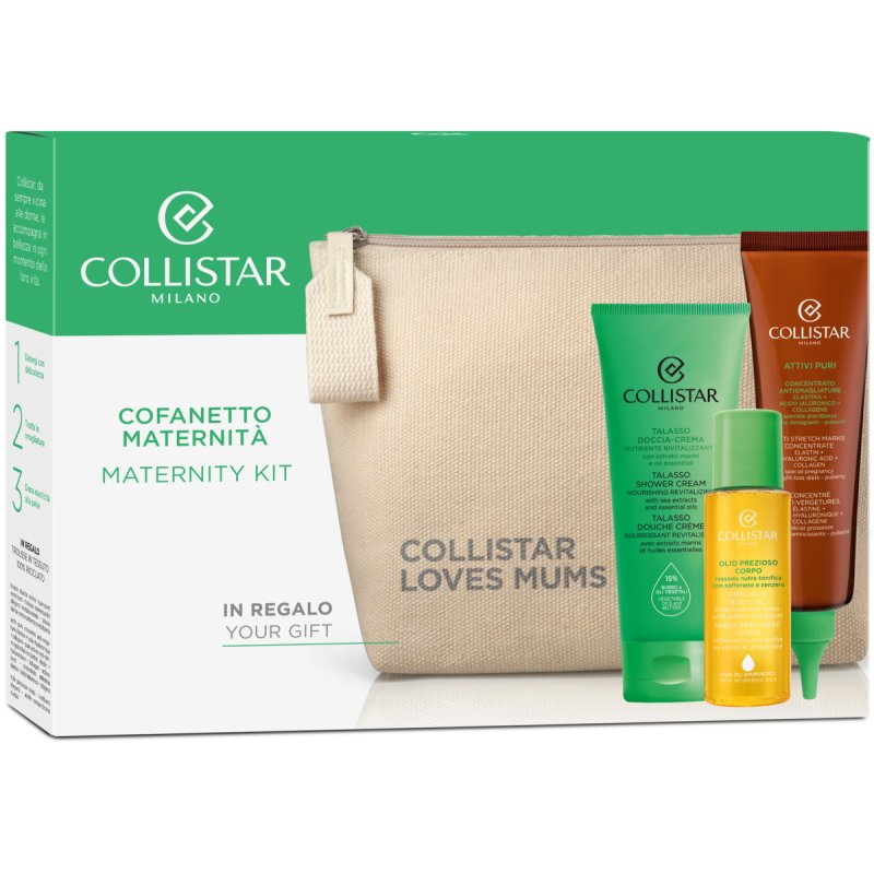 Collistar Maternity Kit: Talasso shower cream 150 ml Pure actives anti stretch marks concentrate elastin, hyaluronic