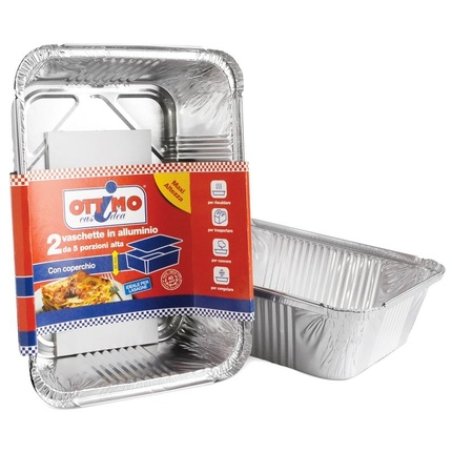 Aluminum Containers 5-Pack with 2 Lids