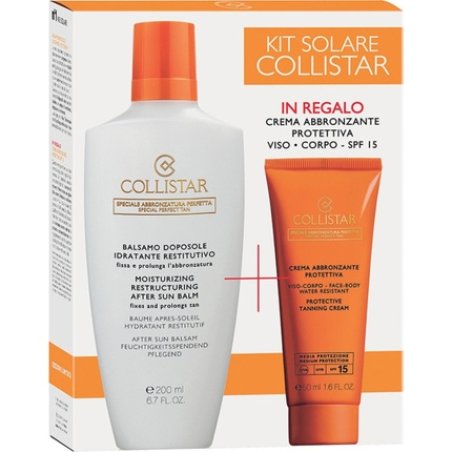 Collistar Cosmetic Set Sun Care Kit - Moisturizing Restructuring After Sun Balm 200 Ml & Protective Tanning Cream Water