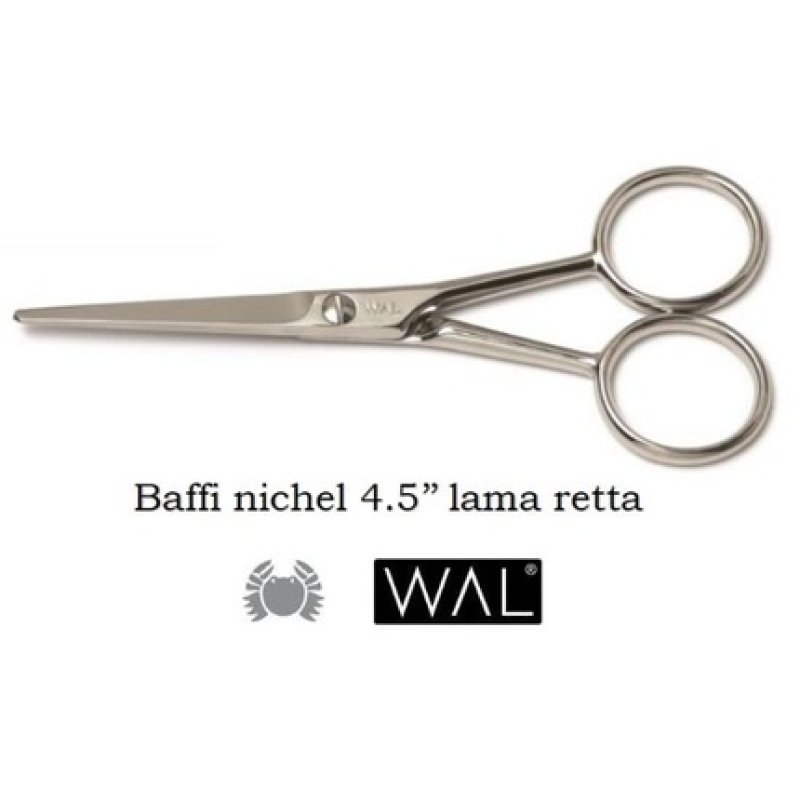 Wal Mustache Scissors Nickel 618 4.5 Inch Straight 1 Piece