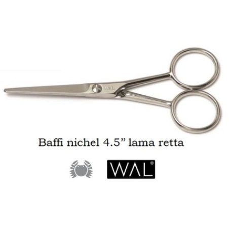Wal Mustache Scissors Nickel 618 4.5 Inch Straight 1 Piece