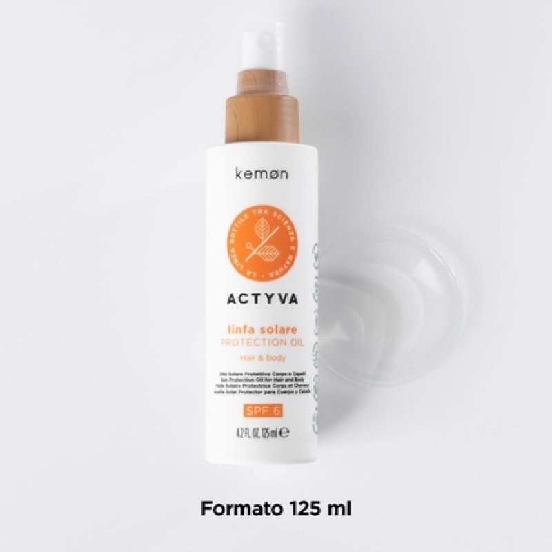 Kemon Actyva Linfa Solare Protection Oil SPF 6 Body and Hair Care Oil 125ml
