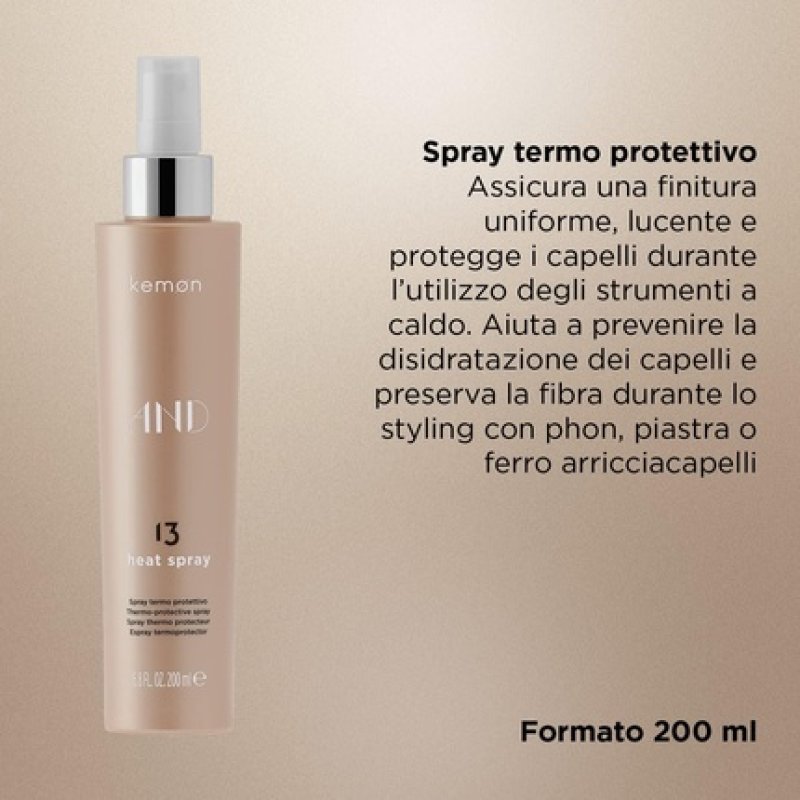 Kemon AND 13 Heat Spray Professional Hair Care Heat Protection Spray 200ml