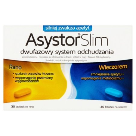Asystor Slim Two-Phase Weight Loss System Dietary Supplement 60 Tablets