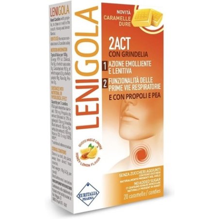 Lenigola 2act Hard Candies with Grindelia Emollient Action 20 Candies