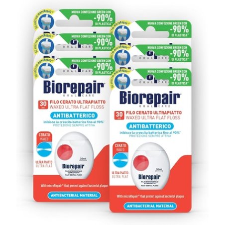 Biorepair Ultra Thin Waxed Antibacterial Dental Floss with MicroRepair for Tight Spaces Mouth Care Fresh Mint Flavor 6