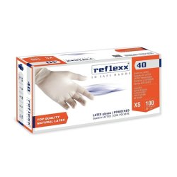 Reflexx R40 Powdered Latex Gloves Size XS Bianco