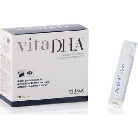 U.G.A. NUTRACEUTICALS VitaDHA Omega-3 Liquid Supplement 30 Monodose Vials 6.5ml - Pack of 6