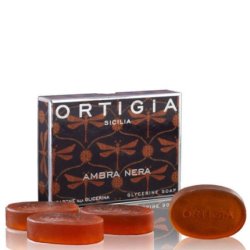 ORTIGIA Sicilia Amber Black Soaps 4x40g - Pack of 4