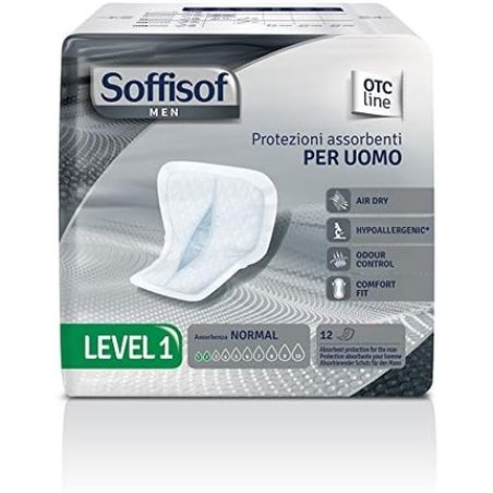Soffisof Men's Level 1 Normal Absorbent Male Protection 12 Pads