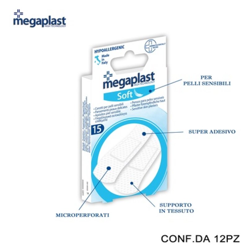 Megaplast Soft Ml 15 Non-Woven White Medium Bandages - Pack Of 15 12 Pieces