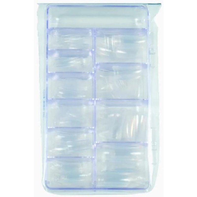 Box of 250 Square Natural Tips with Long Strip - 10 Sizes